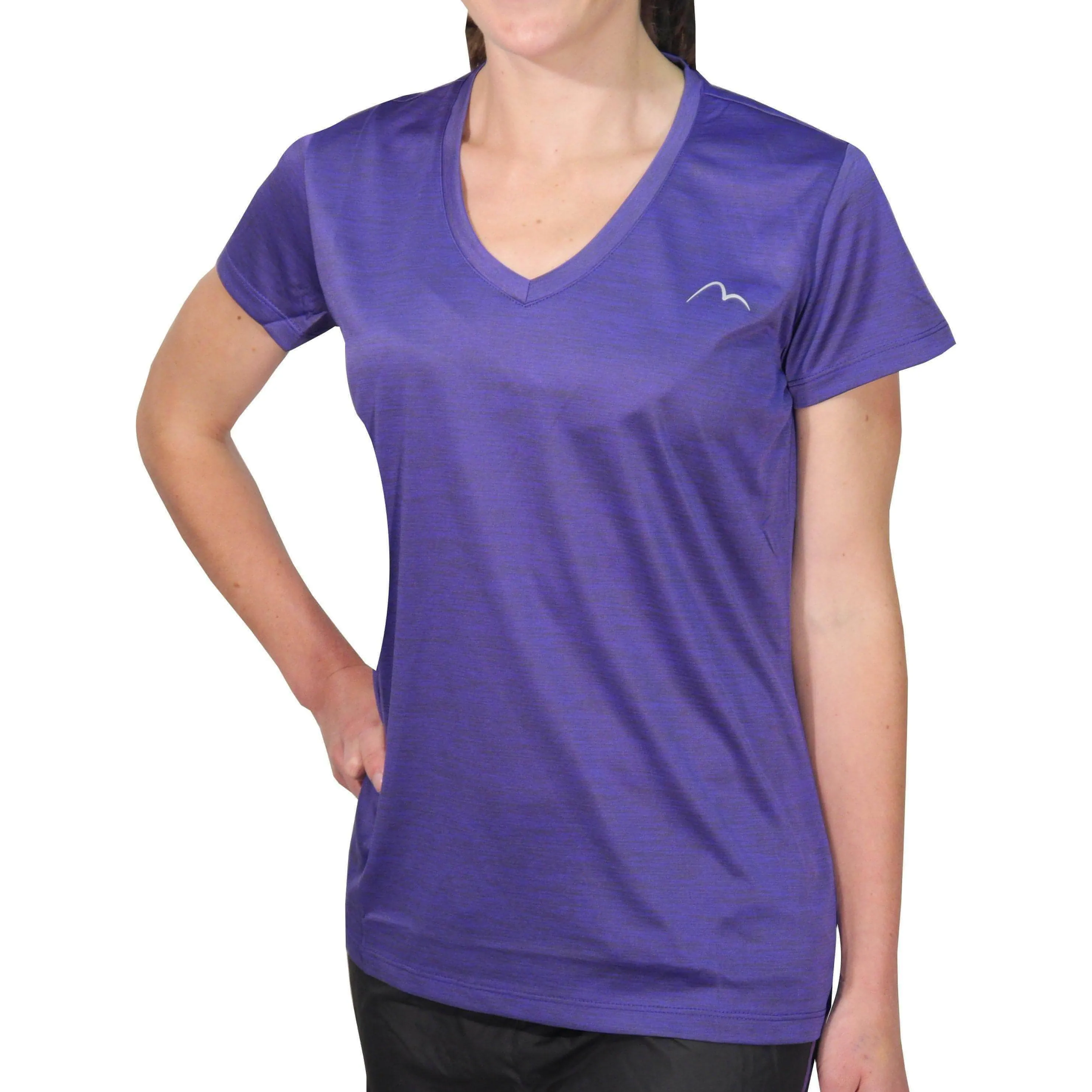 More Mile M-Tech Dry Girls Short Sleeve Running Top - Purple