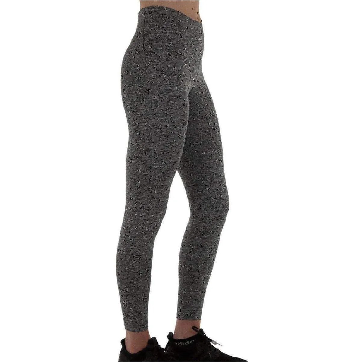 More Mile Train To Run Womens Long Running Tights - Grey