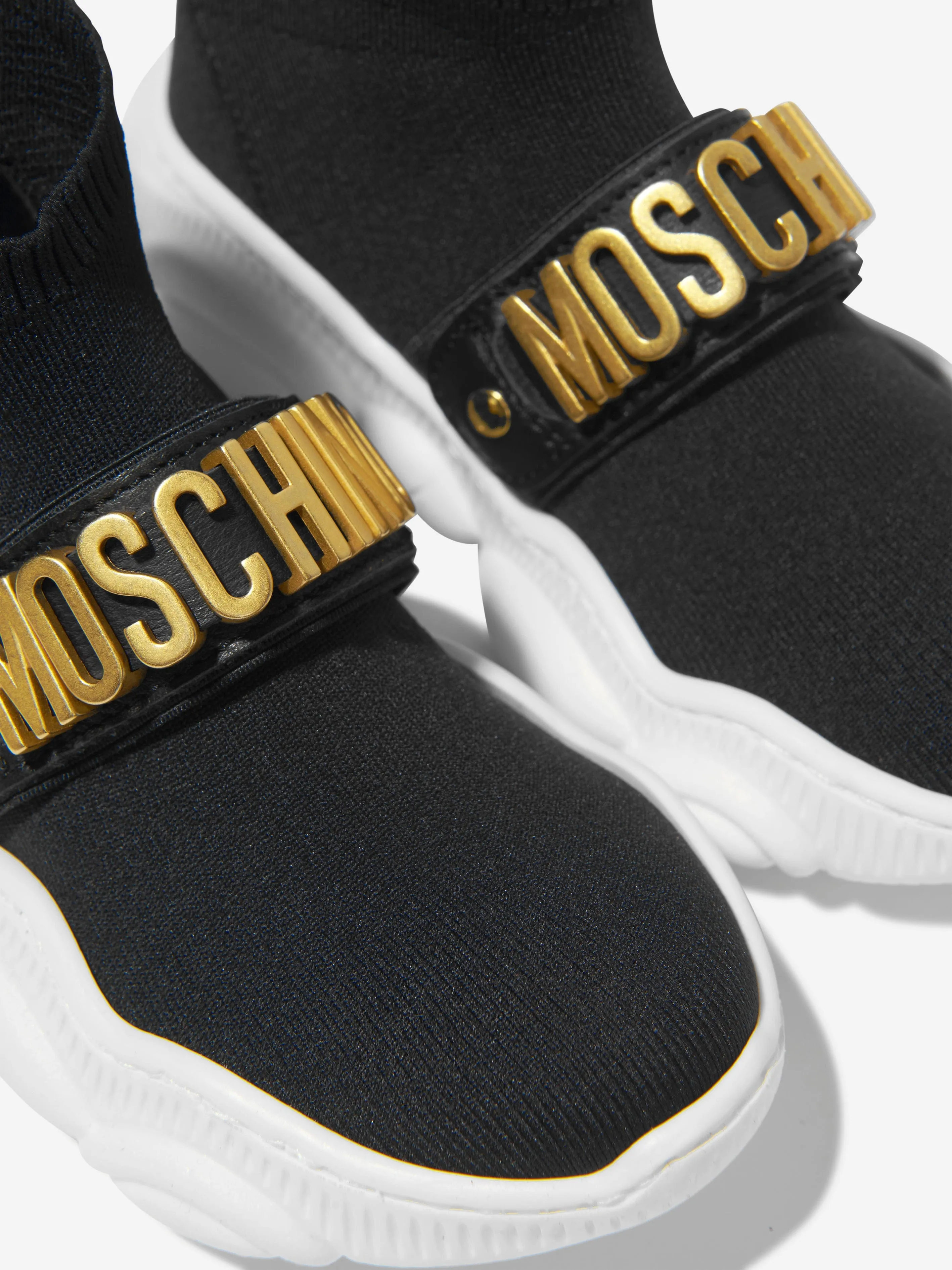 Moschino Girls Teddy Sole Logo Sock Trainers