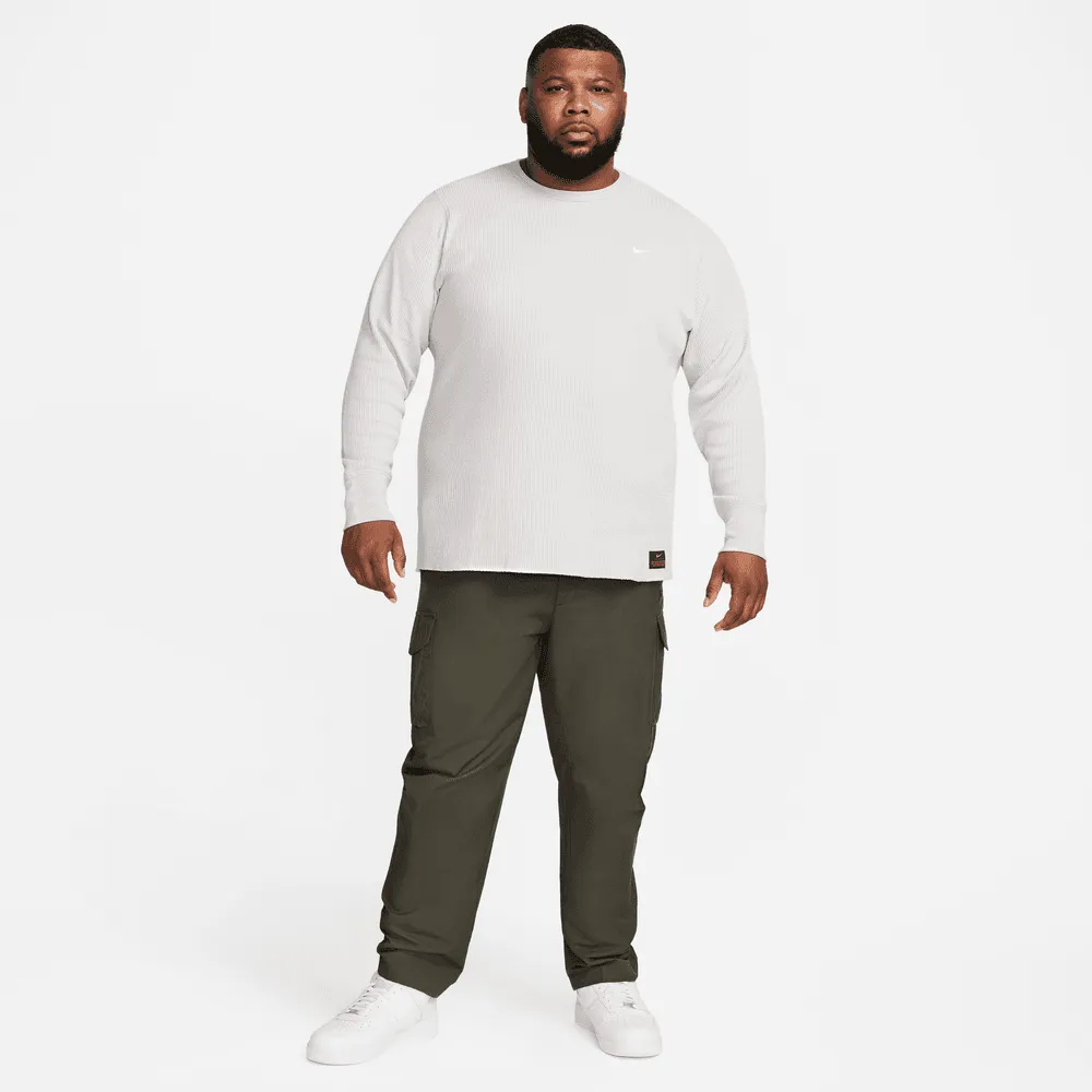 NIKE LIFE MEN'S LONG SLEEVE WAFFLE TOP 'LIGHT BONE'