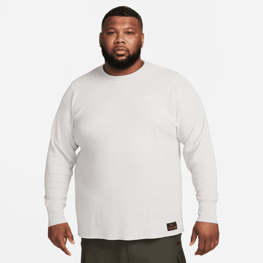 NIKE LIFE MEN'S LONG SLEEVE WAFFLE TOP 'LIGHT BONE'