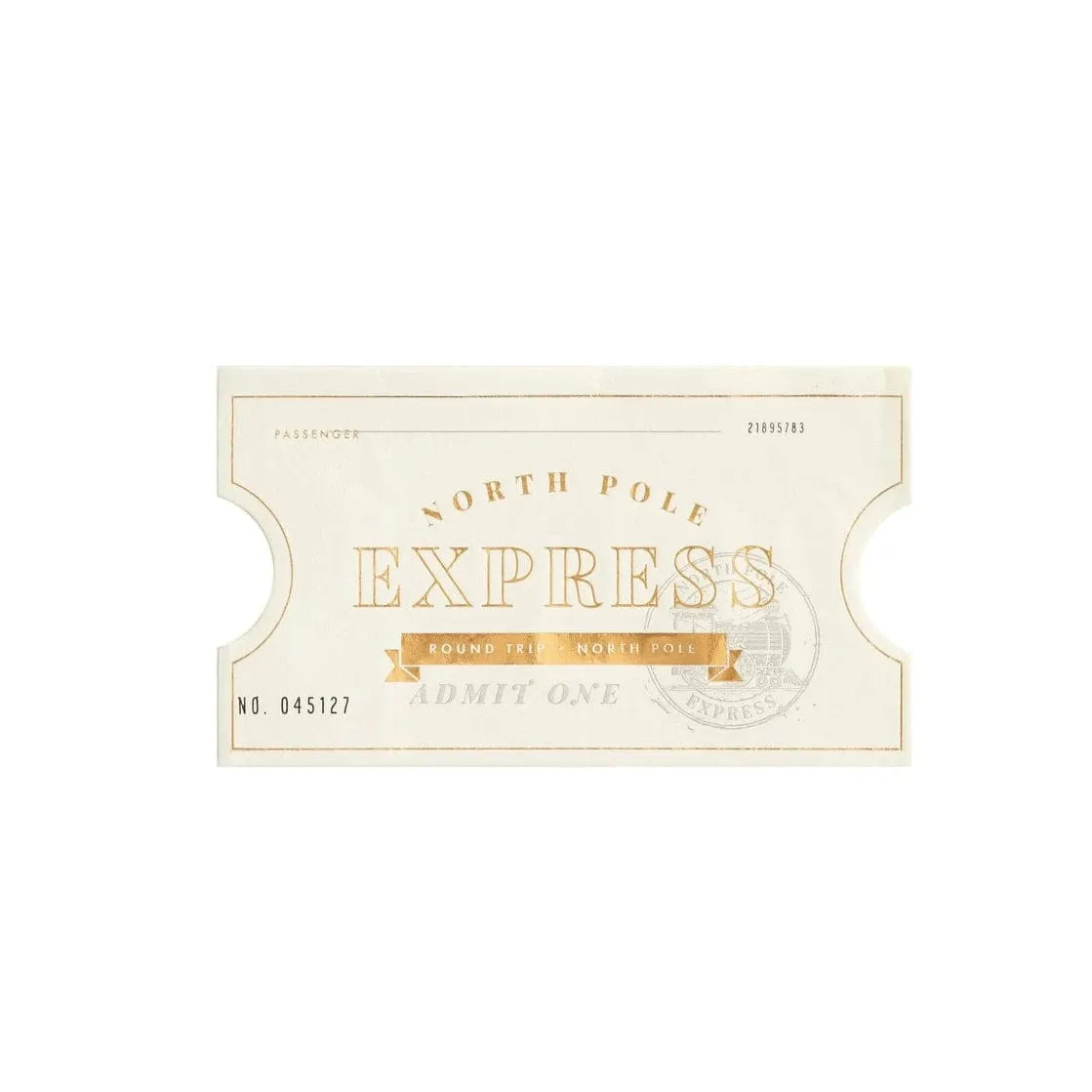 North Pole Express Ticket Shaped Christmas Napkins x 18