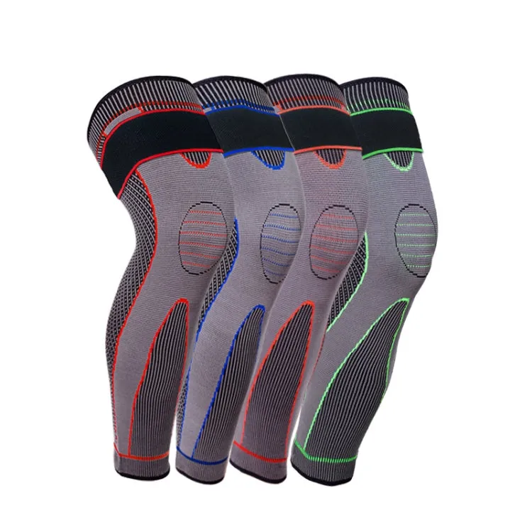 Nylon Knitted Riding Sports Extended Knee Pads, Size: M(Orange Pressurized)