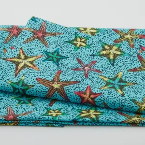 Ocean Menagerie - Star Fish Turquoise 2 Yard Cut