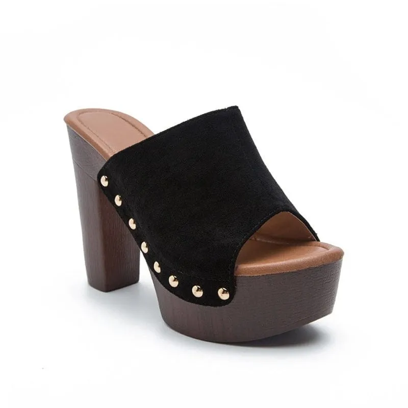 Open-toe Chunky Heel Sandals