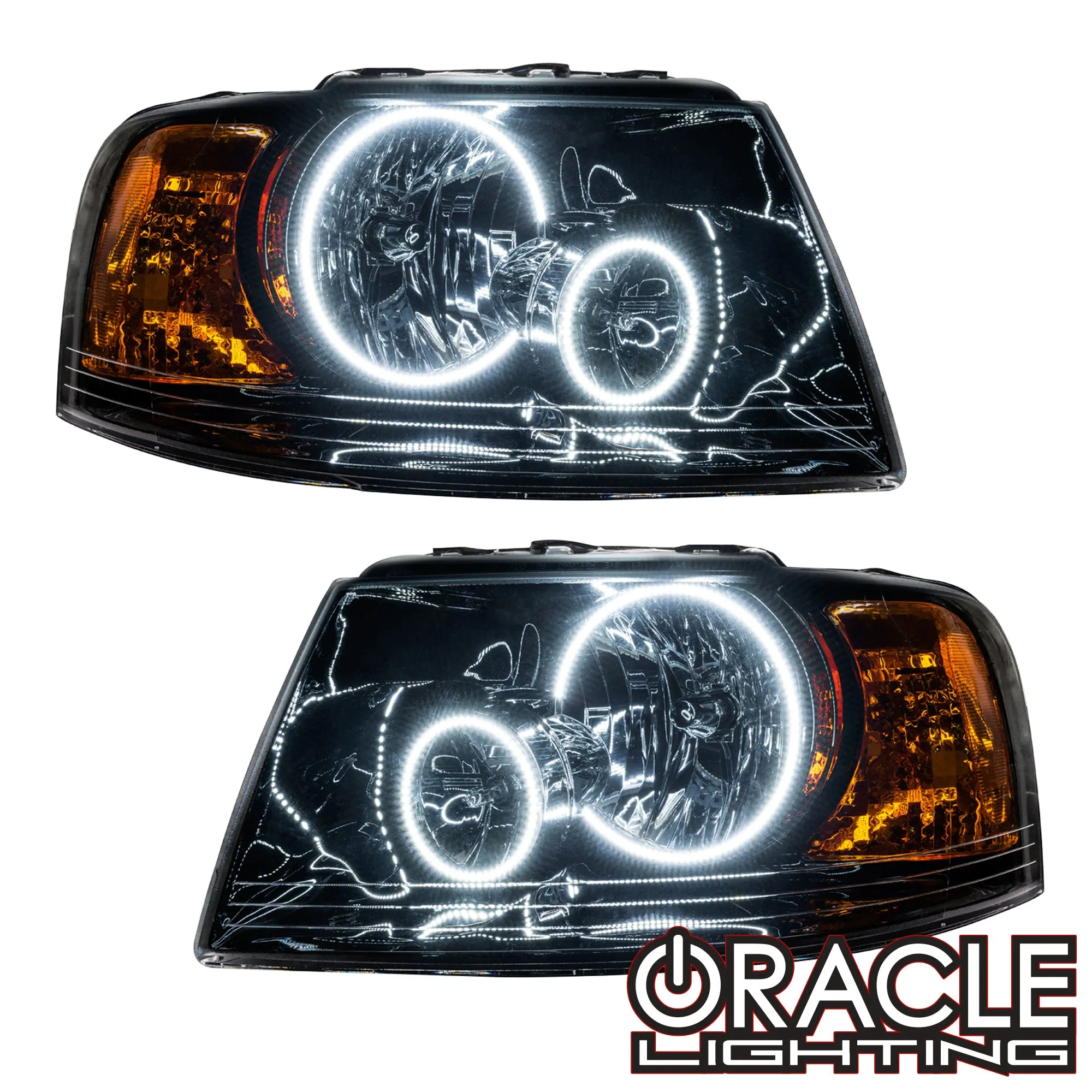 ORACLE Lighting 2003-2006 Ford Expedition Pre-Assembled Halo Headlights - Black Housing