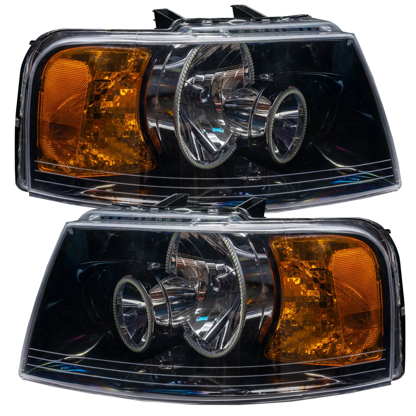 ORACLE Lighting 2003-2006 Ford Expedition Pre-Assembled Halo Headlights - Black Housing