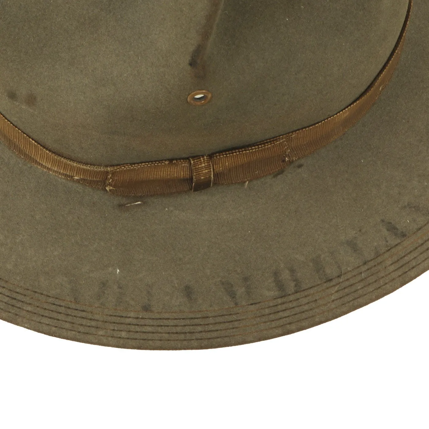 Original Pre-WWI U.S. Army Pancho Villa Expedition M1911 Campaign Hat with Information Written on Brim