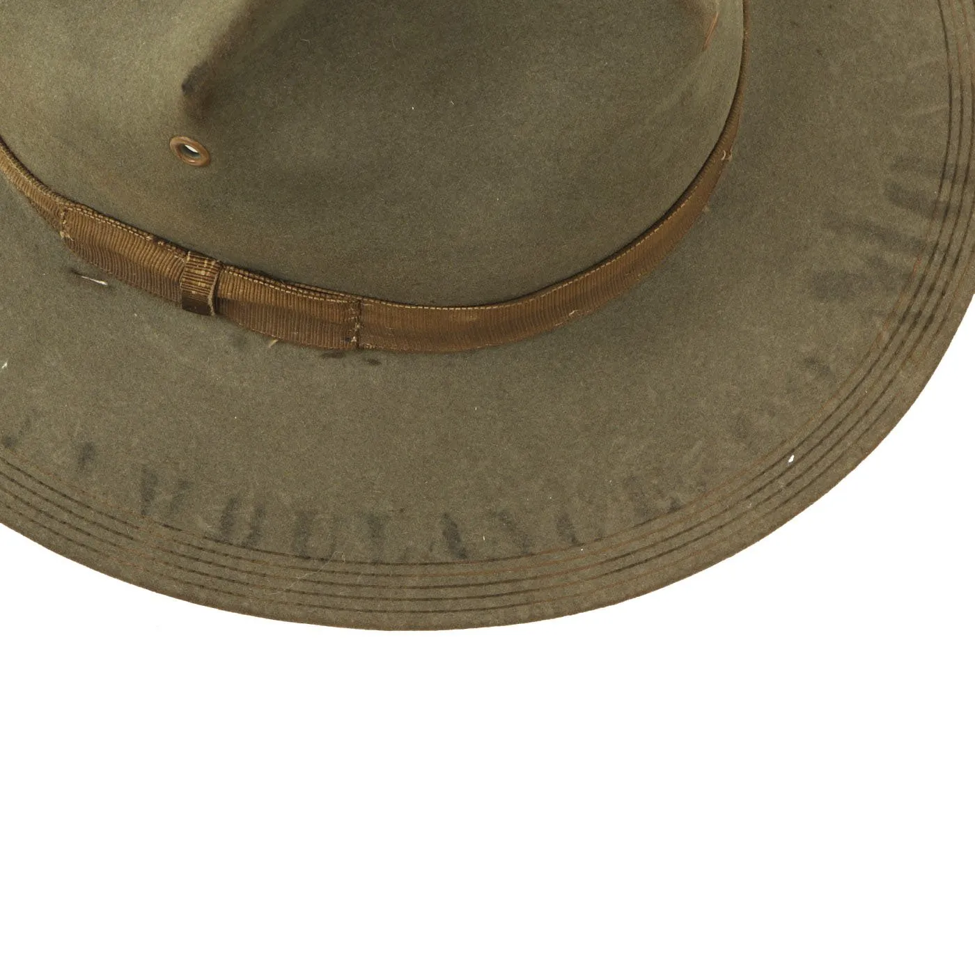 Original Pre-WWI U.S. Army Pancho Villa Expedition M1911 Campaign Hat with Information Written on Brim