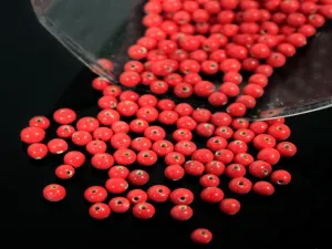 Peachy Red Spherical Ceramic Beads