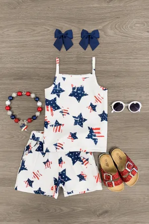 Red White & Blue Stars Tank Lounge Set