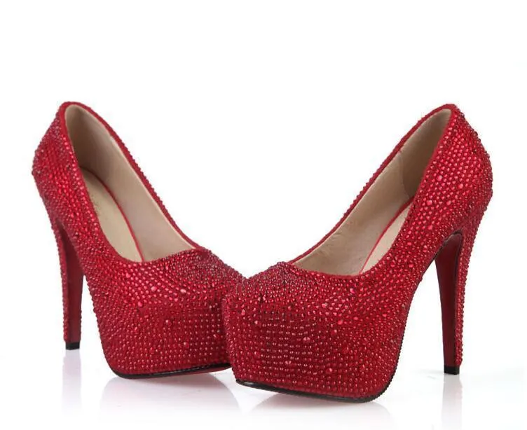 Rhinestone High Heels Platform Shoes Women Pumps Party Wedding Shoes, SY0132