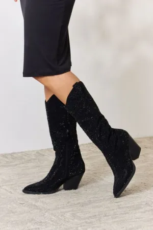 Rhinestone Knee High Cowboy Boots