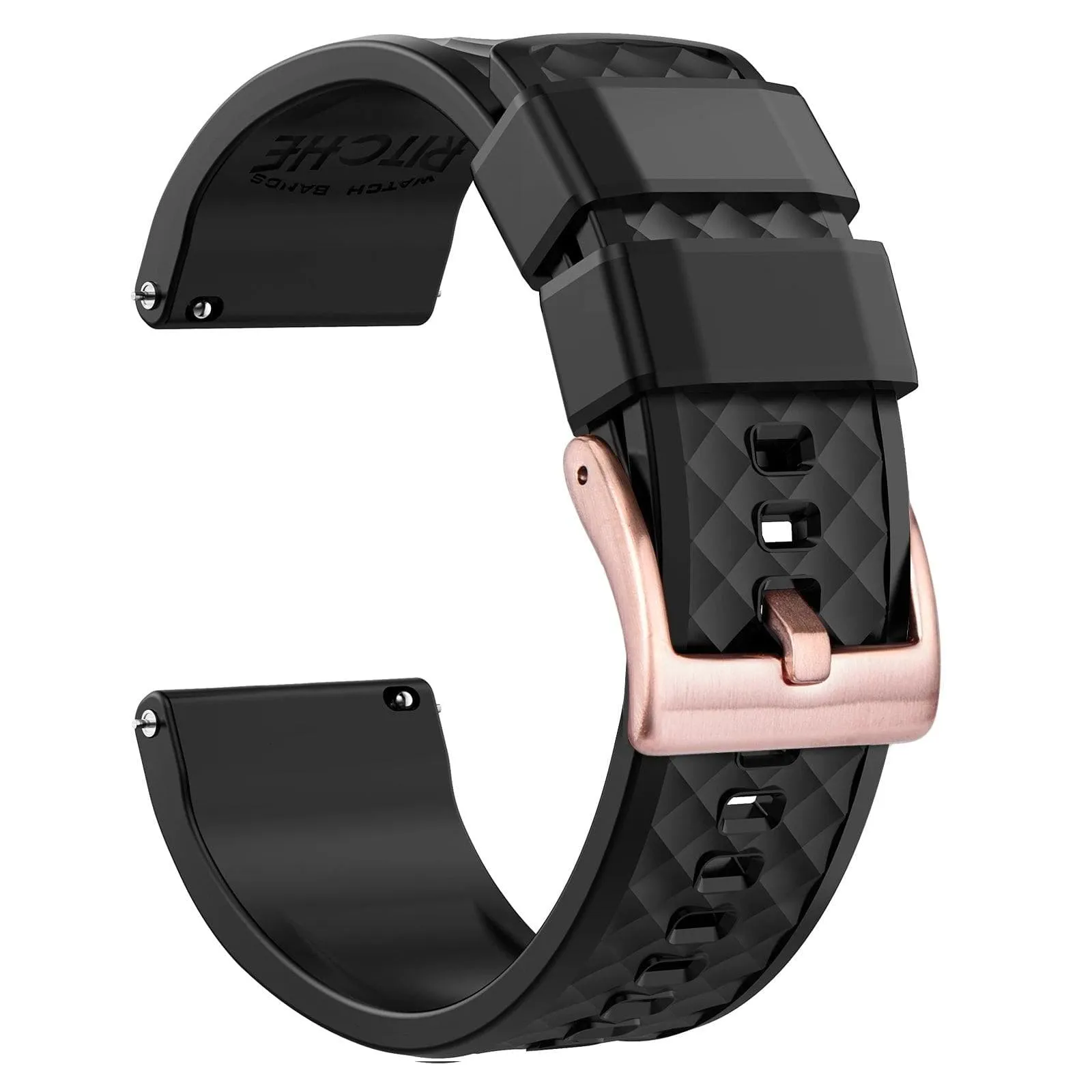 Ritche Black Classic Silicone Quick Release Watch Bands