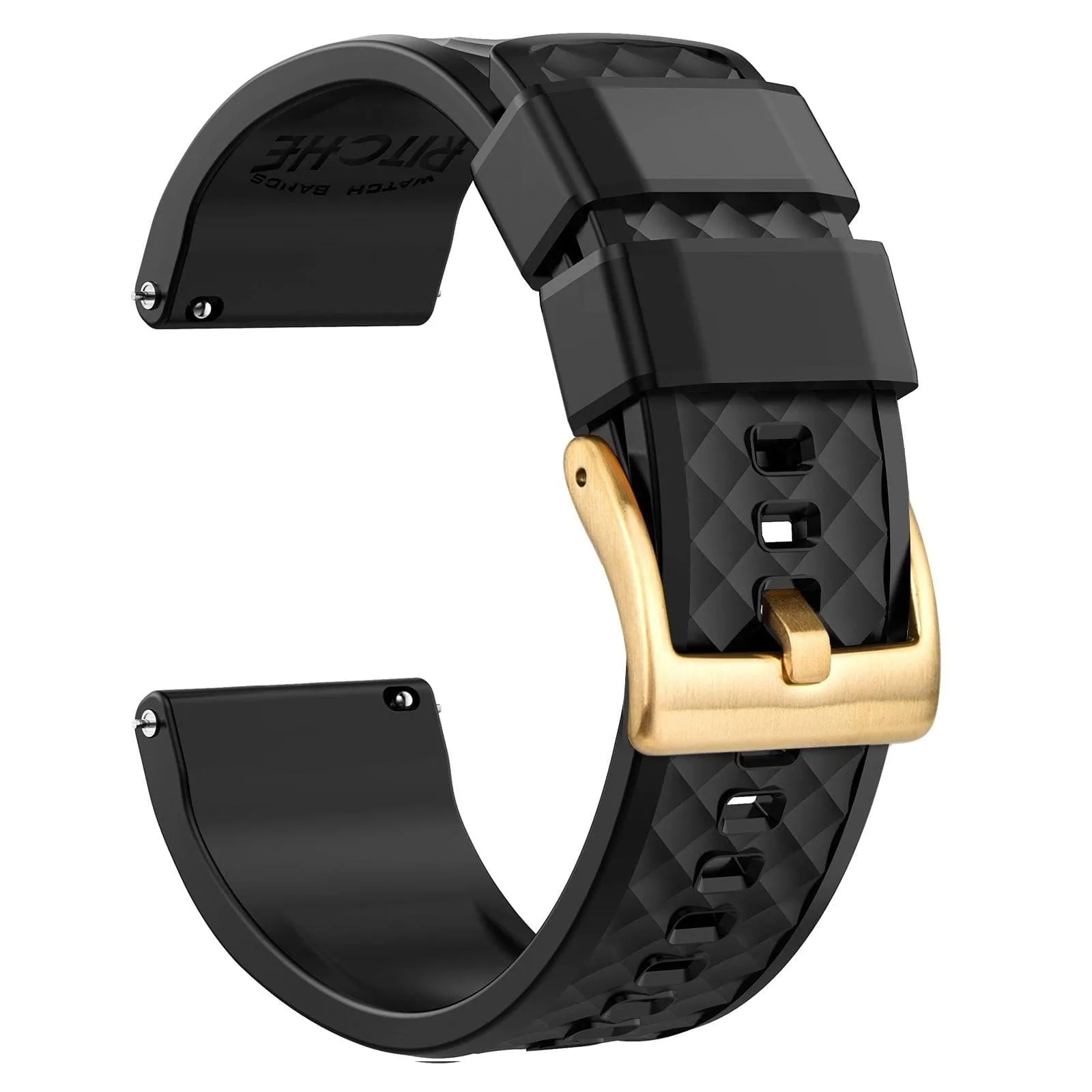 Ritche Black Classic Silicone Quick Release Watch Bands