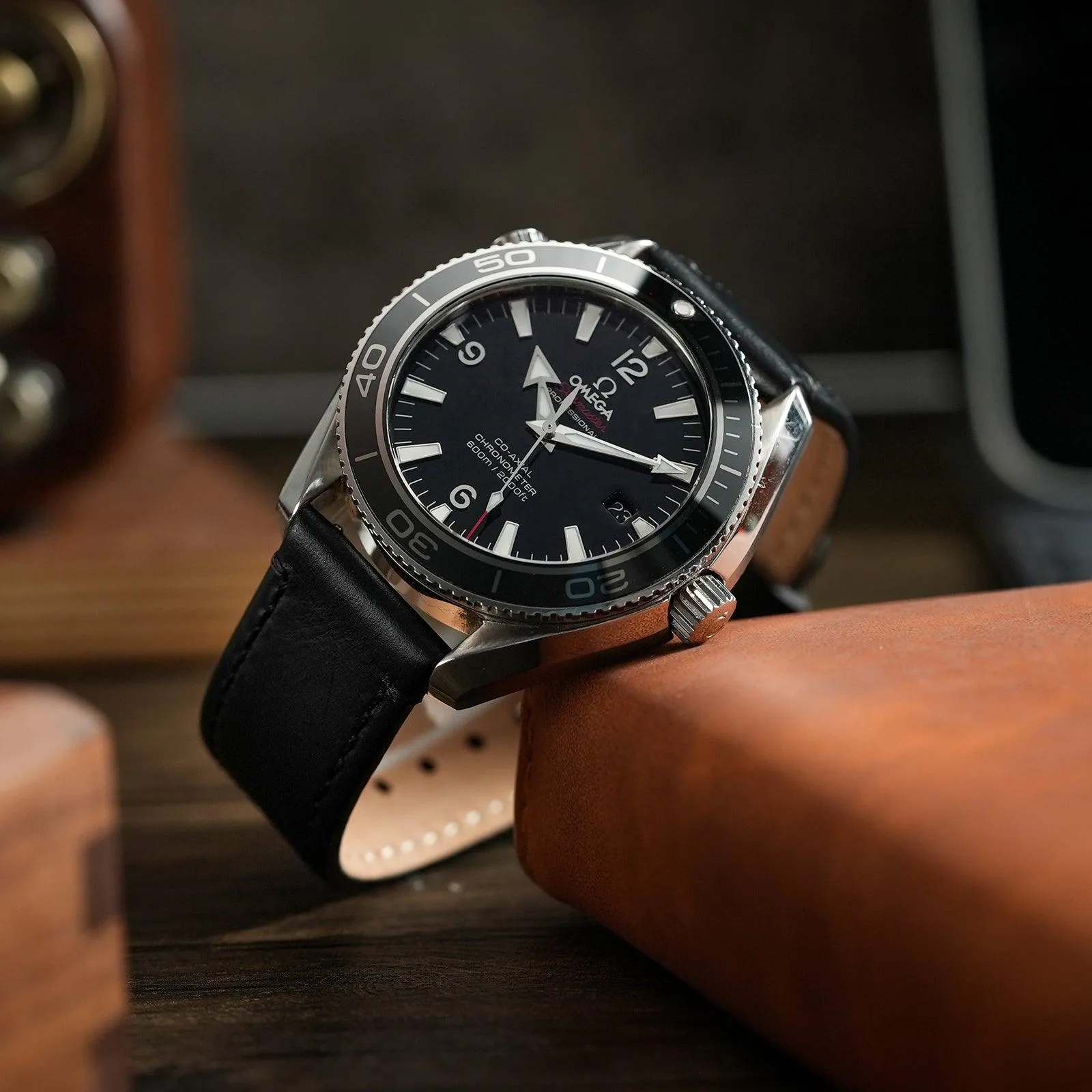 Ritche Black Top Grain Leather Watch Band