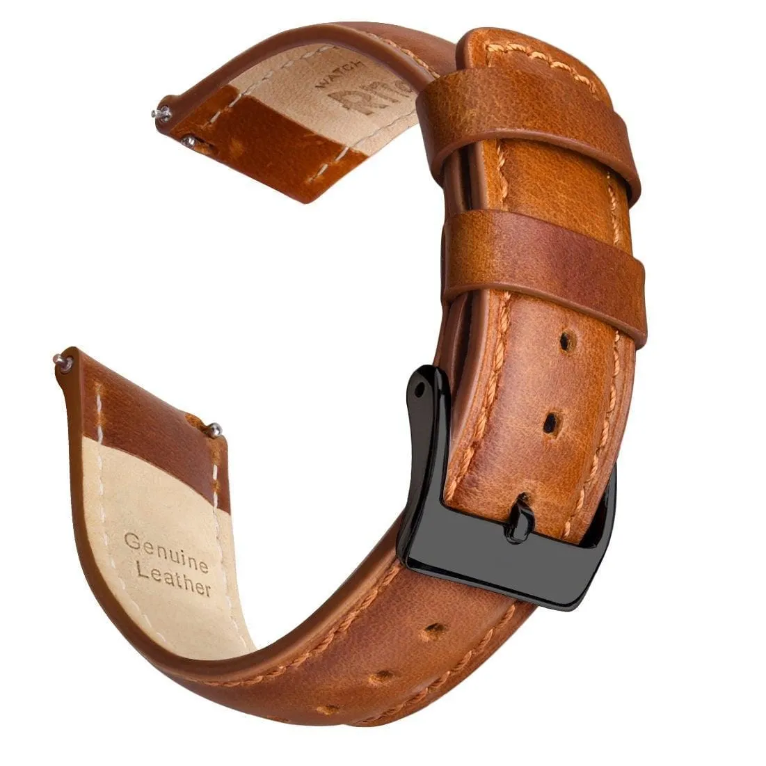 Ritche Classic Toffee Brown Leather Watch Band