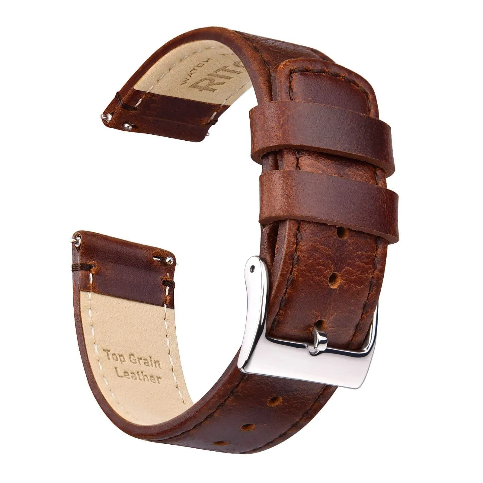 Ritche Coffee Top Grain Leather Watch Bands