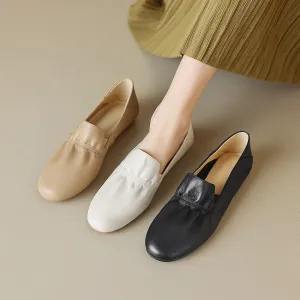 Round Toe Flat Heel Slip-On Shoes