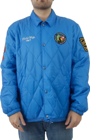 Southwest-Inspired Quilted Coach Jacket - Dakota Blue