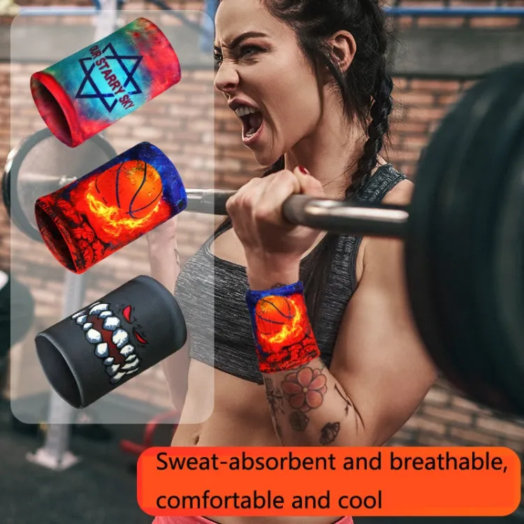 Sports Fitness Elastic Wristbands Absorbing Sweat Playing Ball Riding Wiping Sweat Cold Wristbands, Specification: M(Animal City)