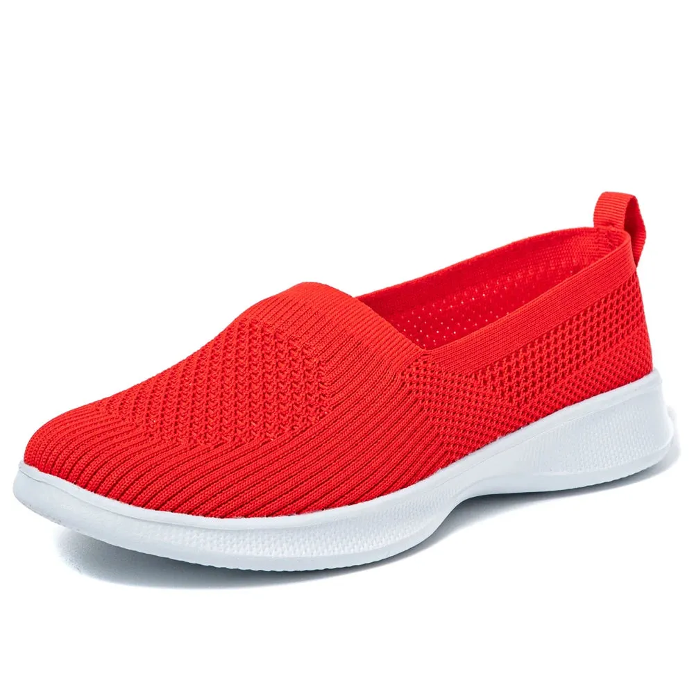 Summer Women Shoes Knitted Sock Women's Sneakers Slip On Shoes Lightweight Flats Women Sports Shoes Plus Size Loafers Plus Size