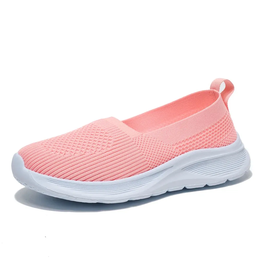 Summer Women Shoes Knitted Sock Women's Sneakers Slip On Shoes Lightweight Flats Women Sports Shoes Plus Size Loafers Plus Size