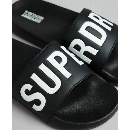 Superdry Mens Code Core Vegan Pool Sliders Black/Optic