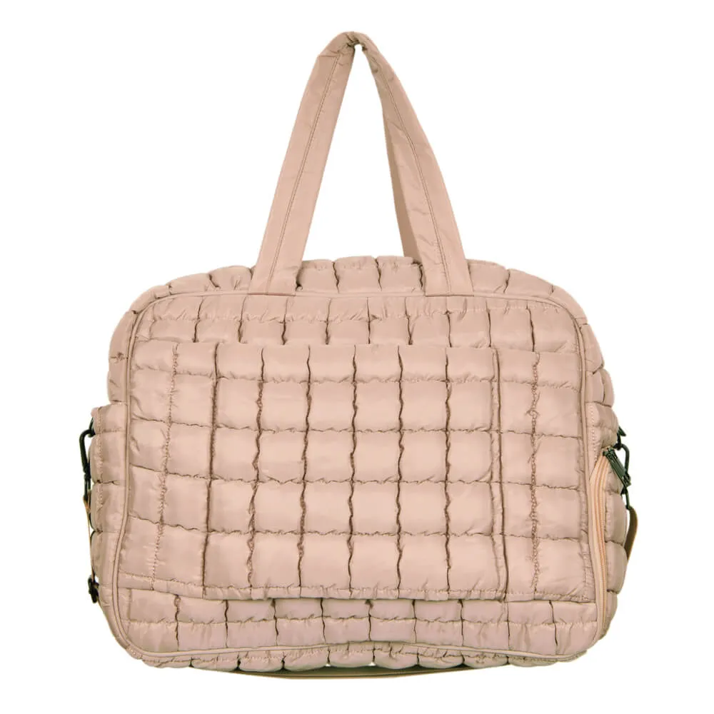 Tan Wholesale Quilted Weekend Duffel Bag for Women