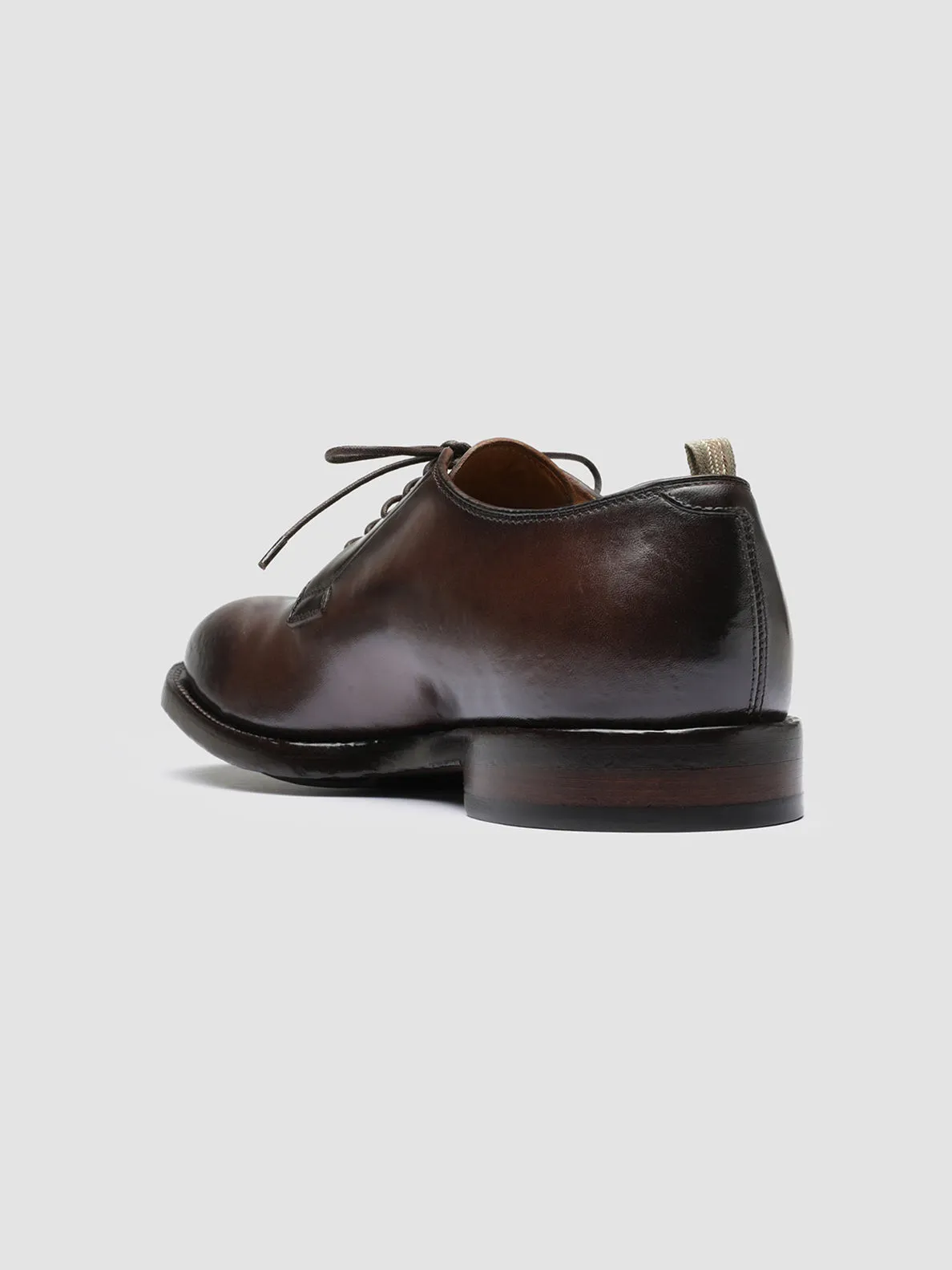 TEMPLE 007 - Brown Leather Derby Shoes