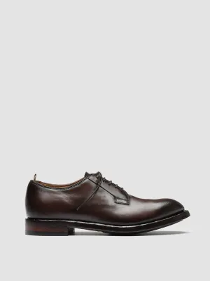 TEMPLE 007 - Brown Leather Derby Shoes