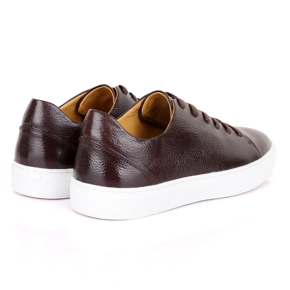 Terry Taylors Laceup coffee With White Sneakers shoe