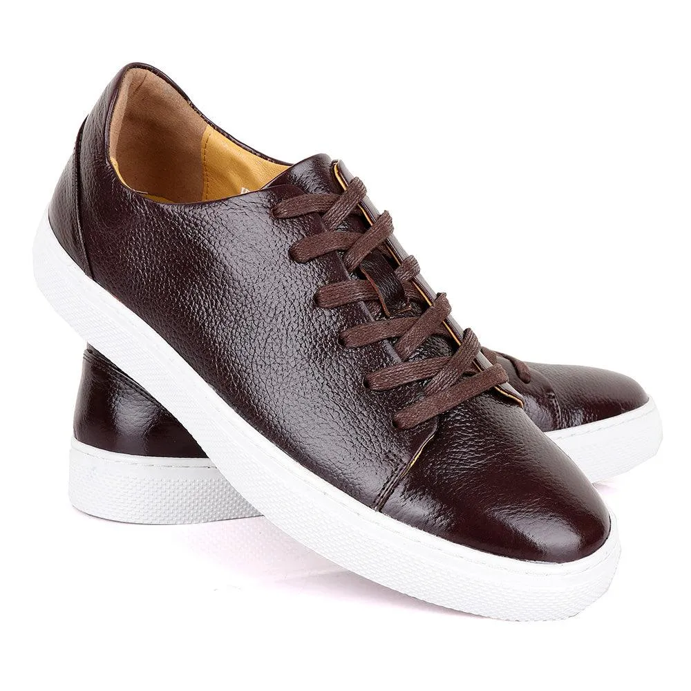 Terry Taylors Laceup coffee With White Sneakers shoe