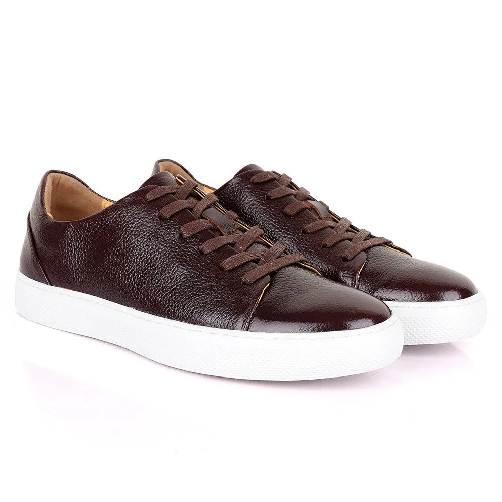 Terry Taylors Laceup coffee With White Sneakers shoe