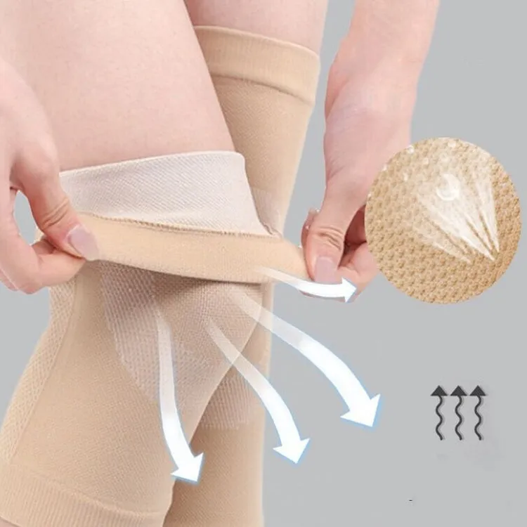 Thin Nylon Stockings Joint Warmth Sports Knee Pads, Specification: L (Skin Color)