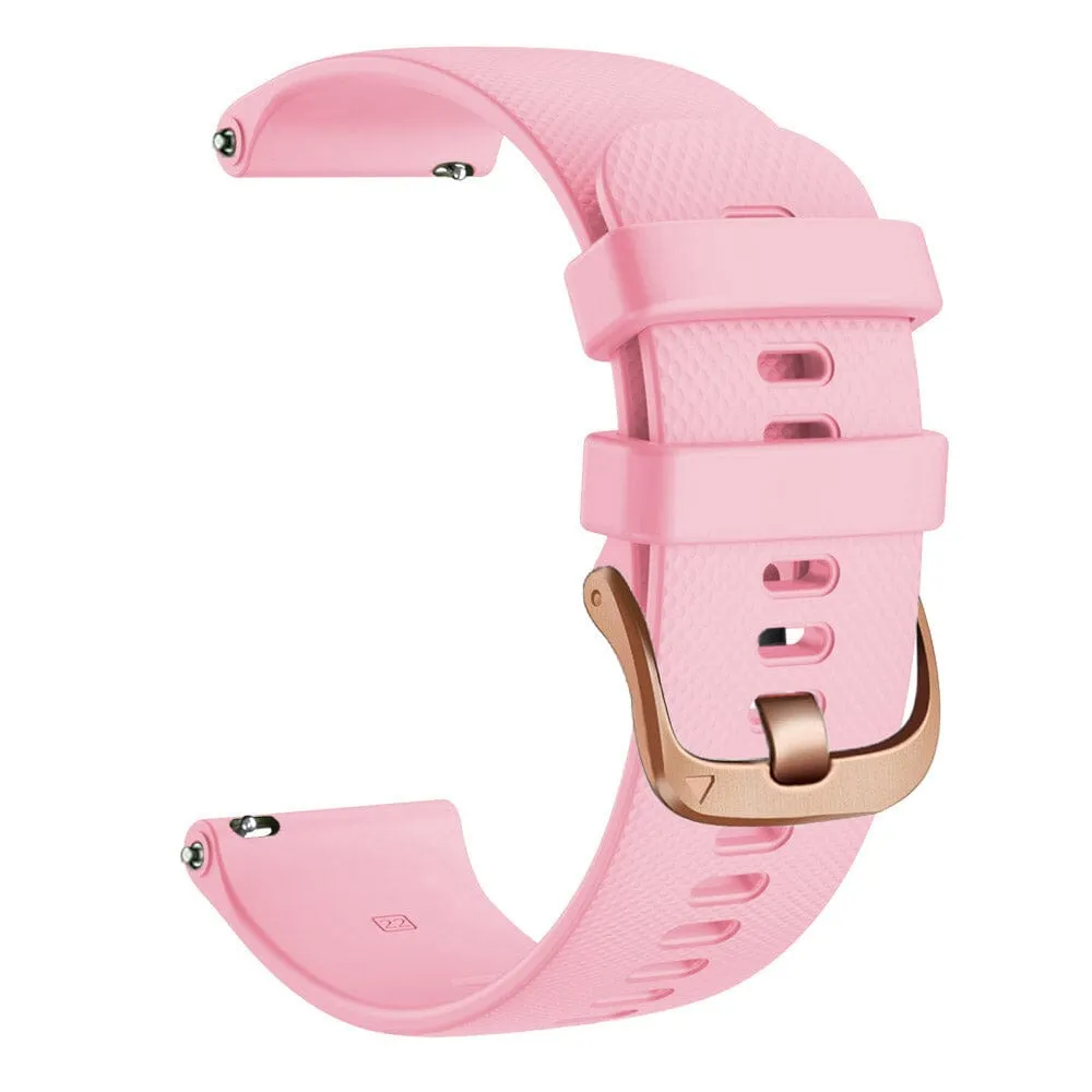 Timex 20mm Range compatible Silicone Watch Straps with Rose Gold Buckles