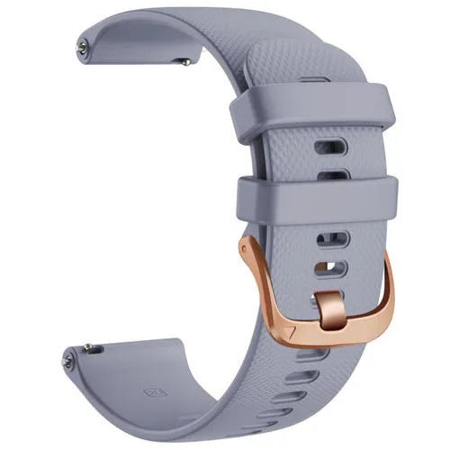 Timex 20mm Range compatible Silicone Watch Straps with Rose Gold Buckles