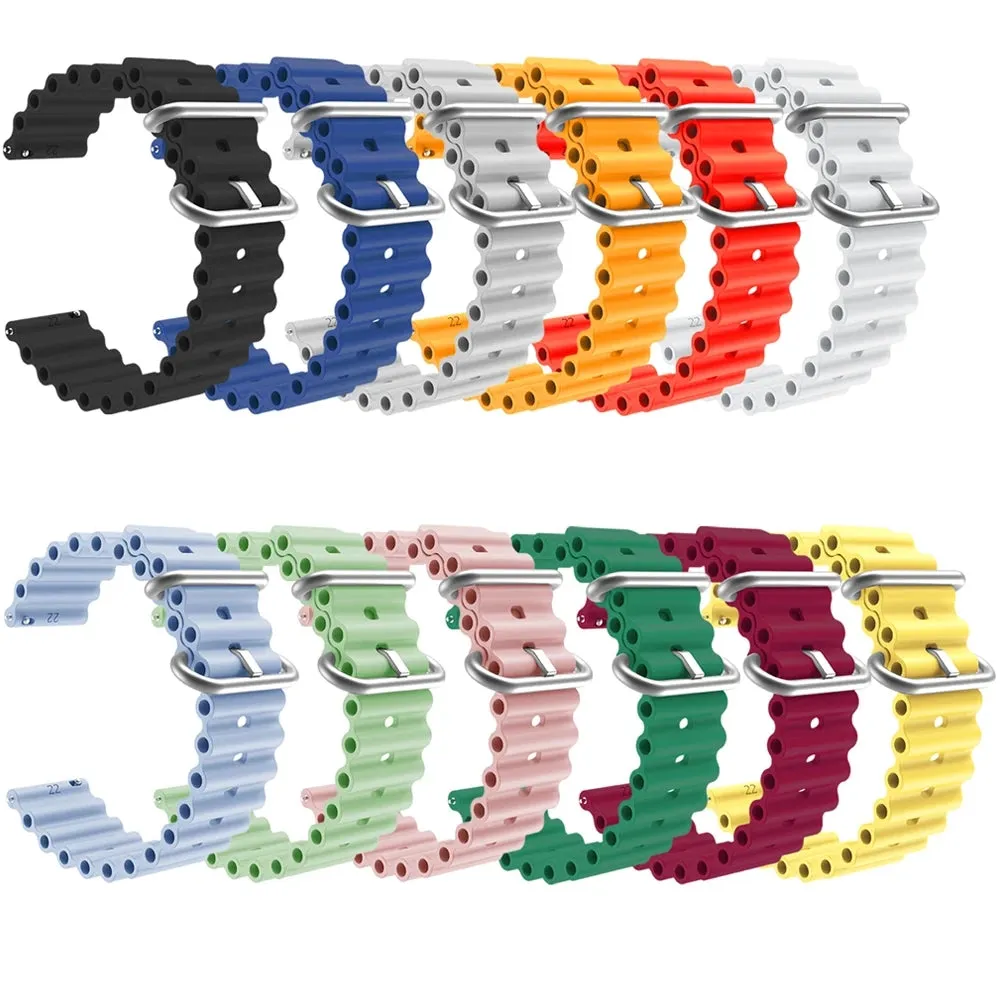 Timex 22mm Range compatible Silicone Ocean Bands Watch Straps