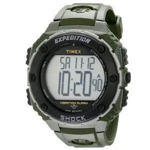 Timex Men's Expedition Shock XL Vibrating Alarm Green Resin Watch T49951