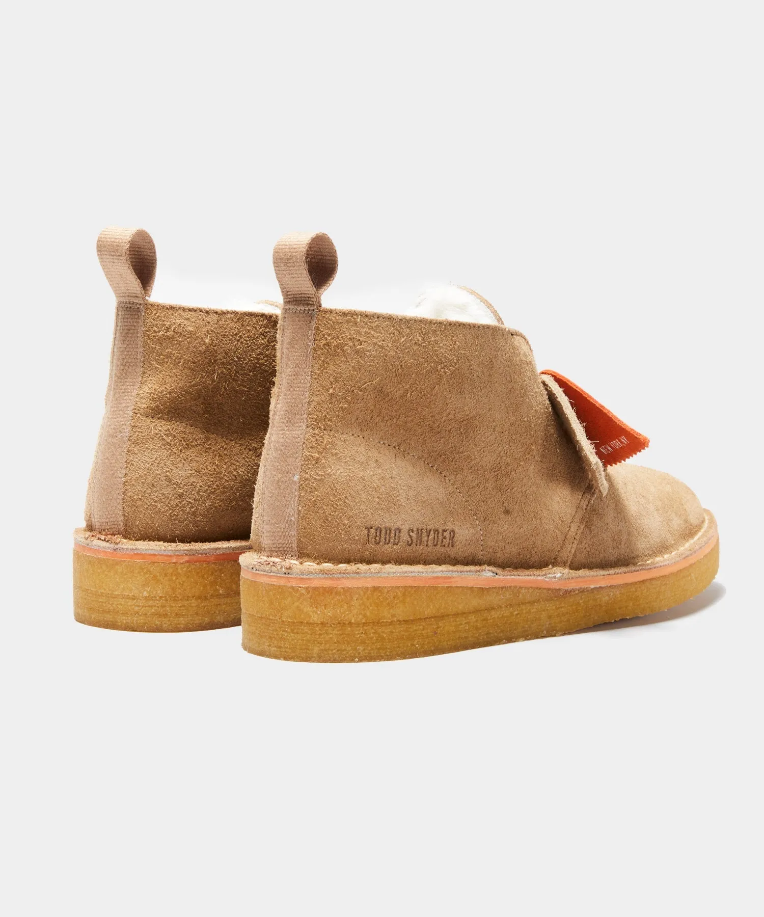 Todd Snyder X Clarks Shearling Desert Boot in Brown