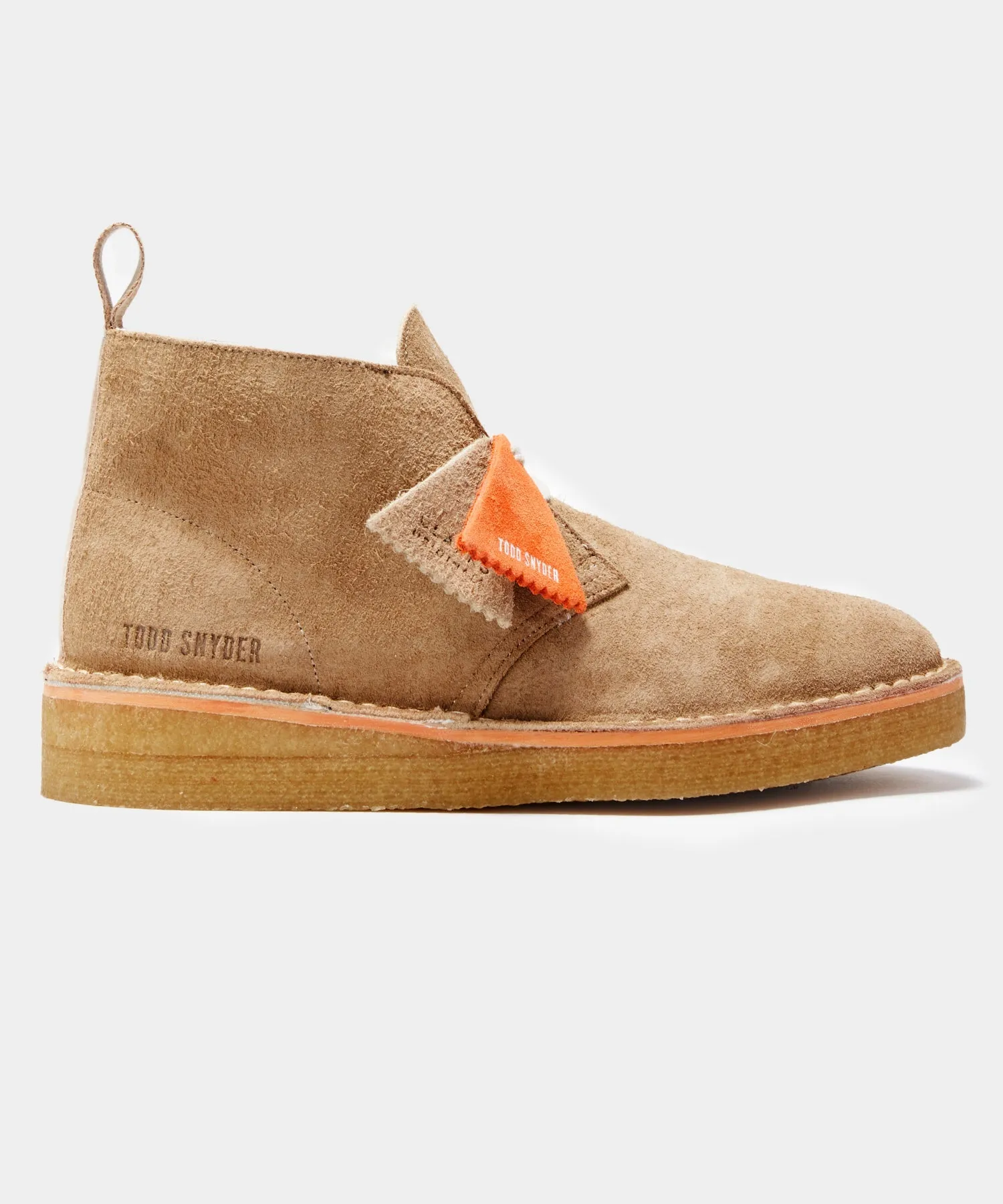 Todd Snyder X Clarks Shearling Desert Boot in Brown