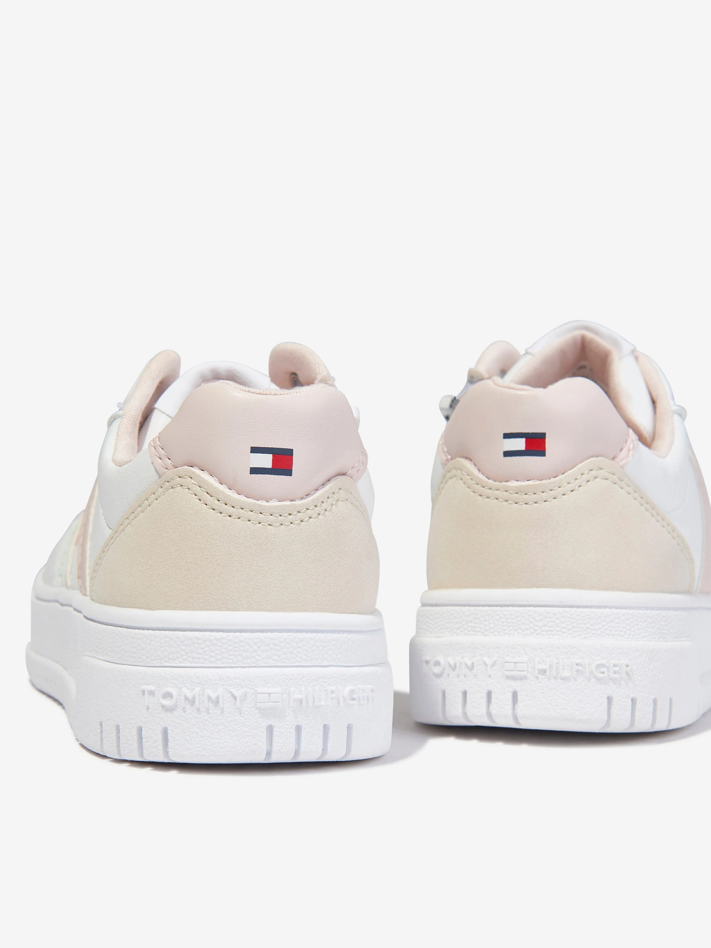 Tommy Hilfiger Girls Flag Low Cut Lace-Up Trainers in White