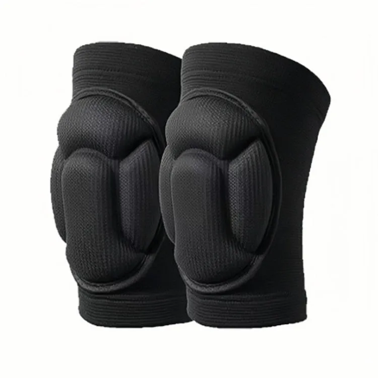 Turtle Shell Sponge Knee Pads Knitted Elbow Pads Thickened Anti-fall Yoga Roller Skating Cycling Protector, Size: M(Black)