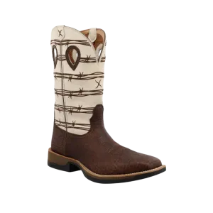 Twisted X Men's  Brown Elephant Print & Bone Boot