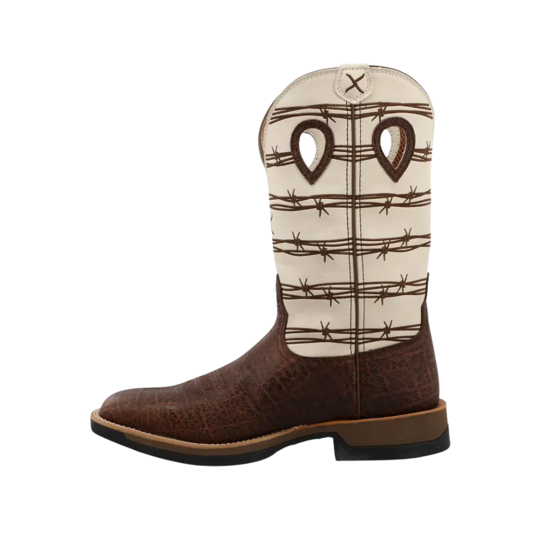 Twisted X Men's  Brown Elephant Print & Bone Boot