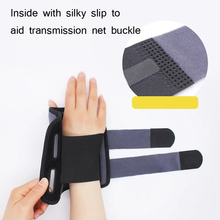 Two-Way Compression Stabilized Support Plate Wrist Brace Fracture Sprain Rehabilitation Wrist Brace, Specification: Left Hand L (Black Grey)