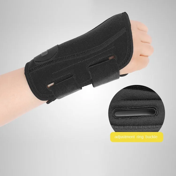 Two-Way Compression Stabilized Support Plate Wrist Brace Fracture Sprain Rehabilitation Wrist Brace, Specification: Left Hand L (Black Grey)