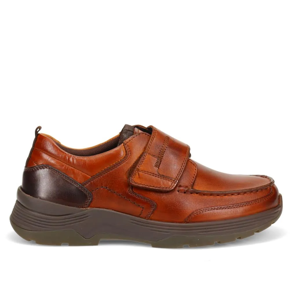 Ultra-Wide Leather Touch-Fasten Shoes - DREW / 326 018