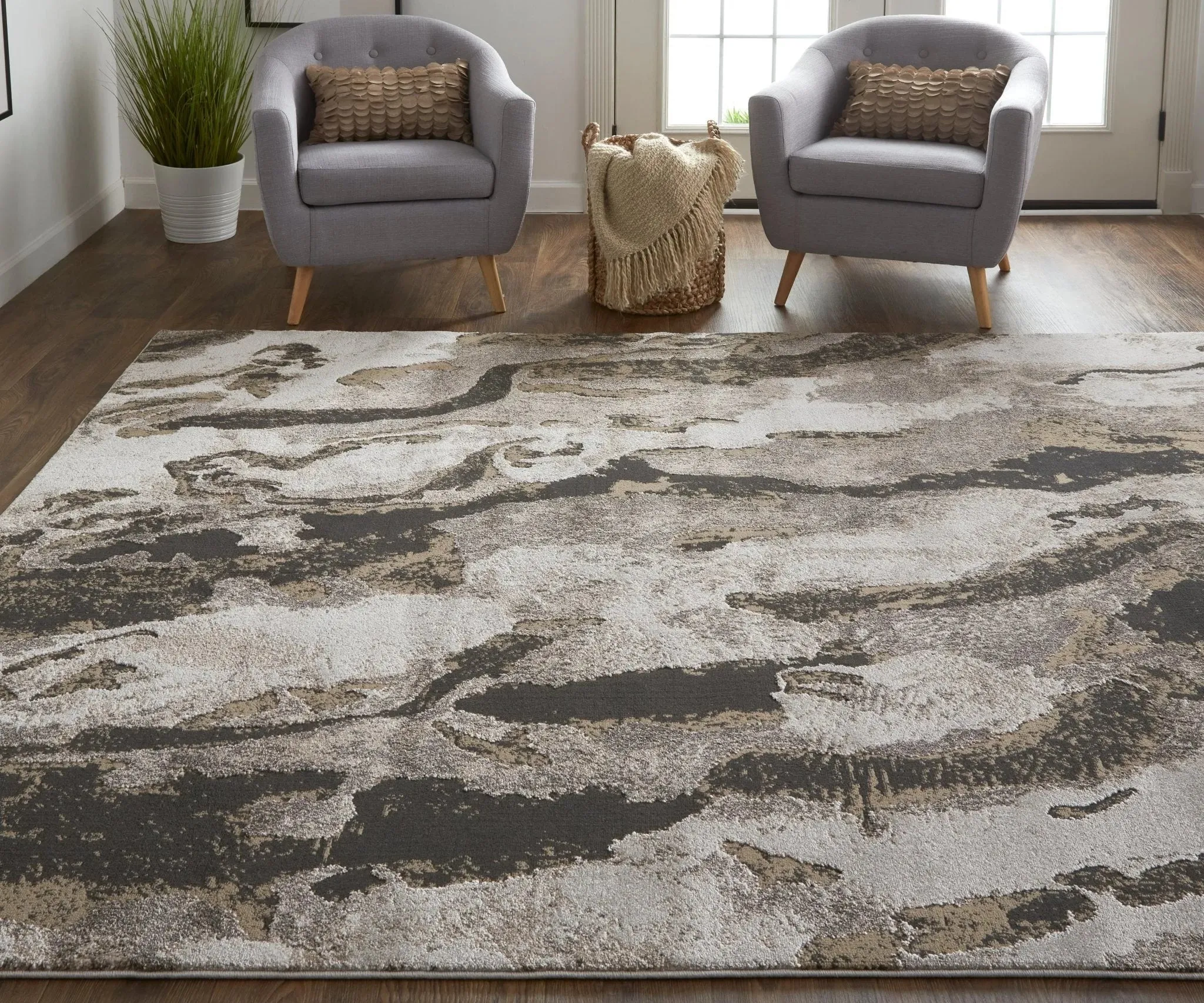 Vancouver VNR39FGF Ivory/Brown Rug