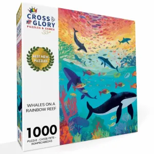 Whales on a Rainbow Reef - 1000 Piece Jigsaw Puzzle